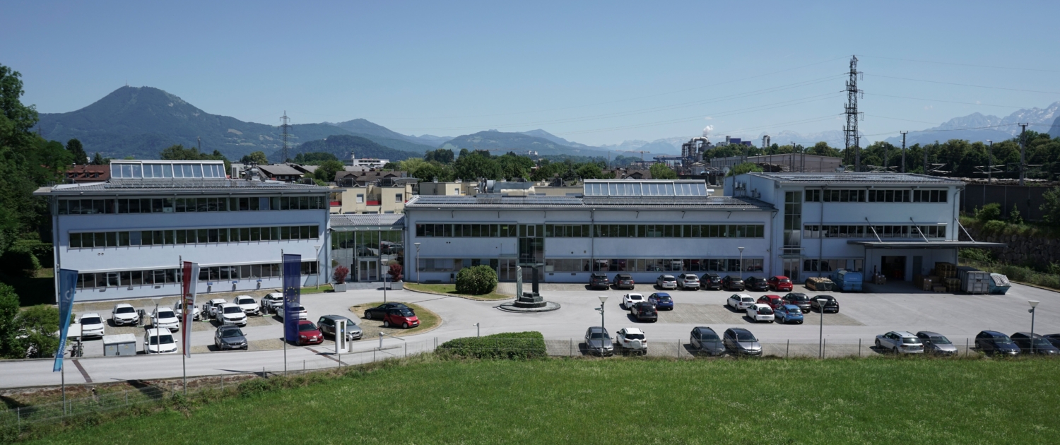 Luftaufnahme des Commend-Firmenstandorts in Salzburg